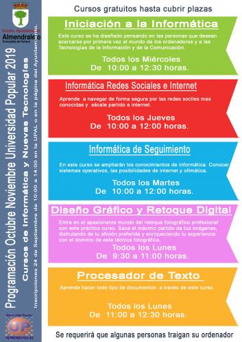 Mañana se abre el plazo para inscribirse en los cursos de la UPAL