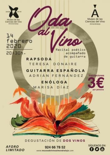El Museo del Vino celebrará un recital poético con música el próximo 14 de febrero