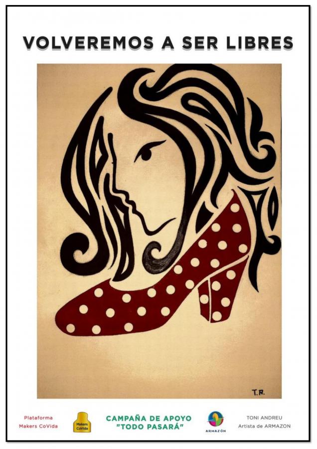 El Ayuntamiento coloca pancartas de Makers Covida con mensajes de ánimo