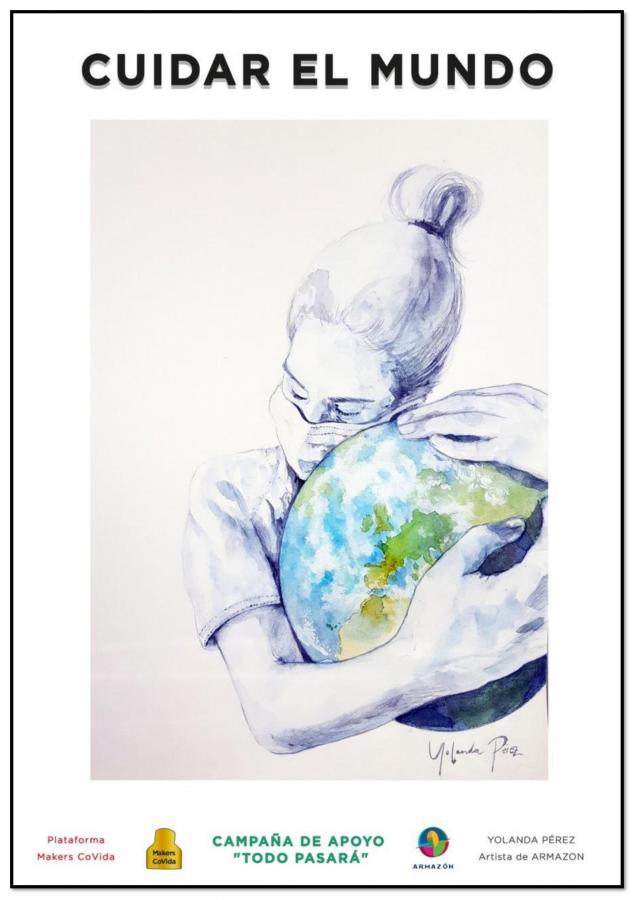 El Ayuntamiento coloca pancartas de Makers Covida con mensajes de ánimo