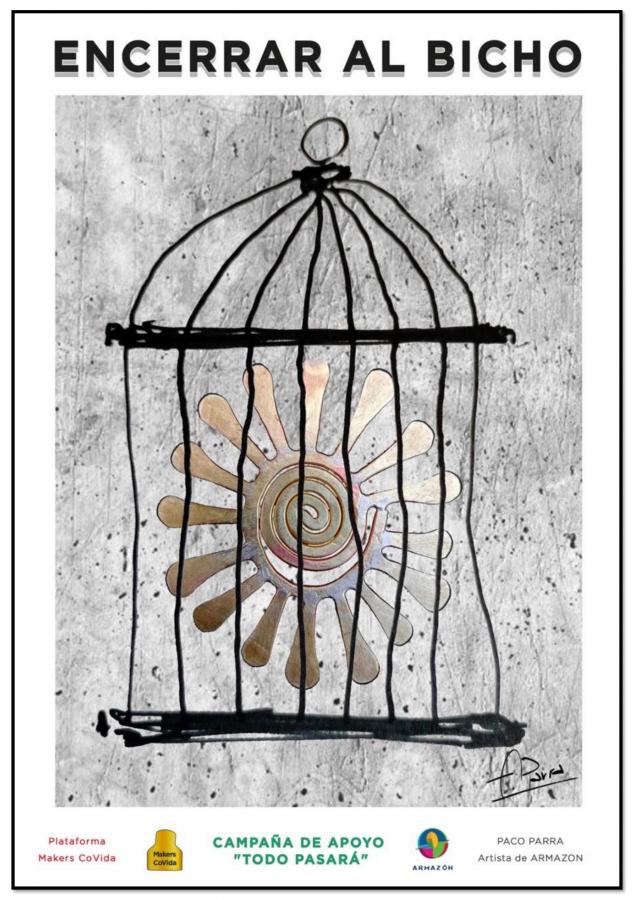 El Ayuntamiento coloca pancartas de Makers Covida con mensajes de ánimo