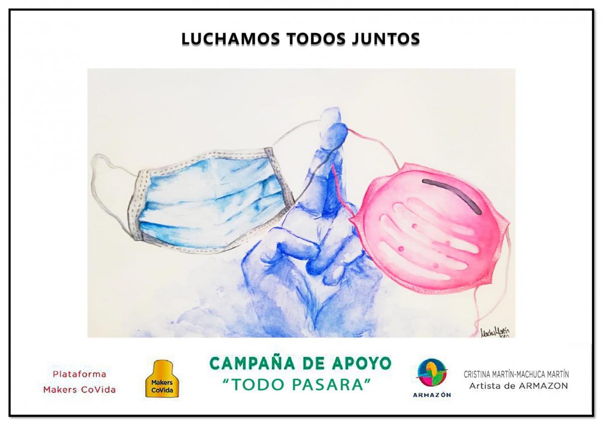 El Ayuntamiento coloca pancartas de Makers Covida con mensajes de ánimo