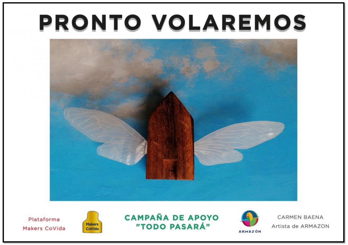 El Ayuntamiento coloca pancartas de Makers Covida con mensajes de ánimo