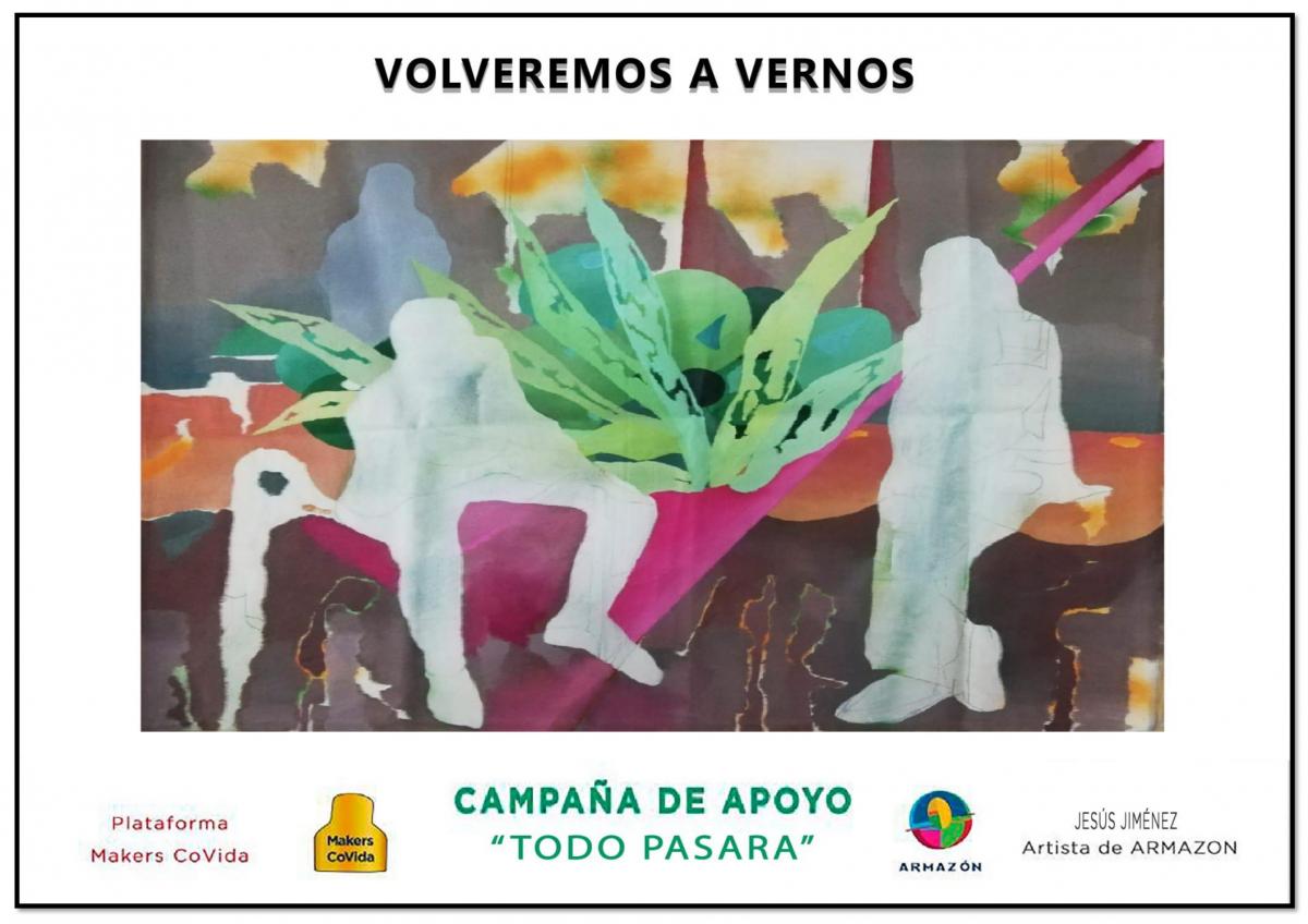 El Ayuntamiento coloca pancartas de Makers Covida con mensajes de ánimo
