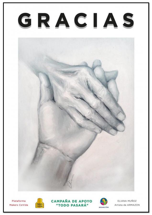 El Ayuntamiento coloca pancartas de Makers Covida con mensajes de ánimo