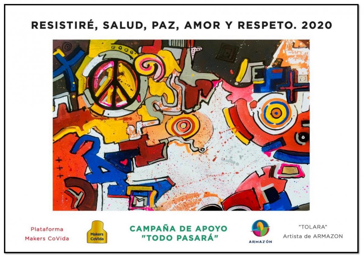 El Ayuntamiento coloca pancartas de Makers Covida con mensajes de ánimo