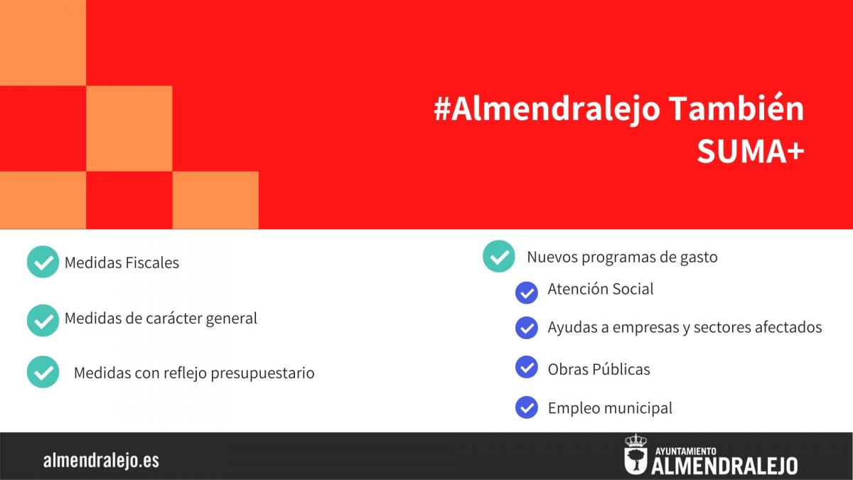 El equipo de gobierno presenta un plan de actuaciones urgentes ante la COVID19, #Almendralejo también SUMA+