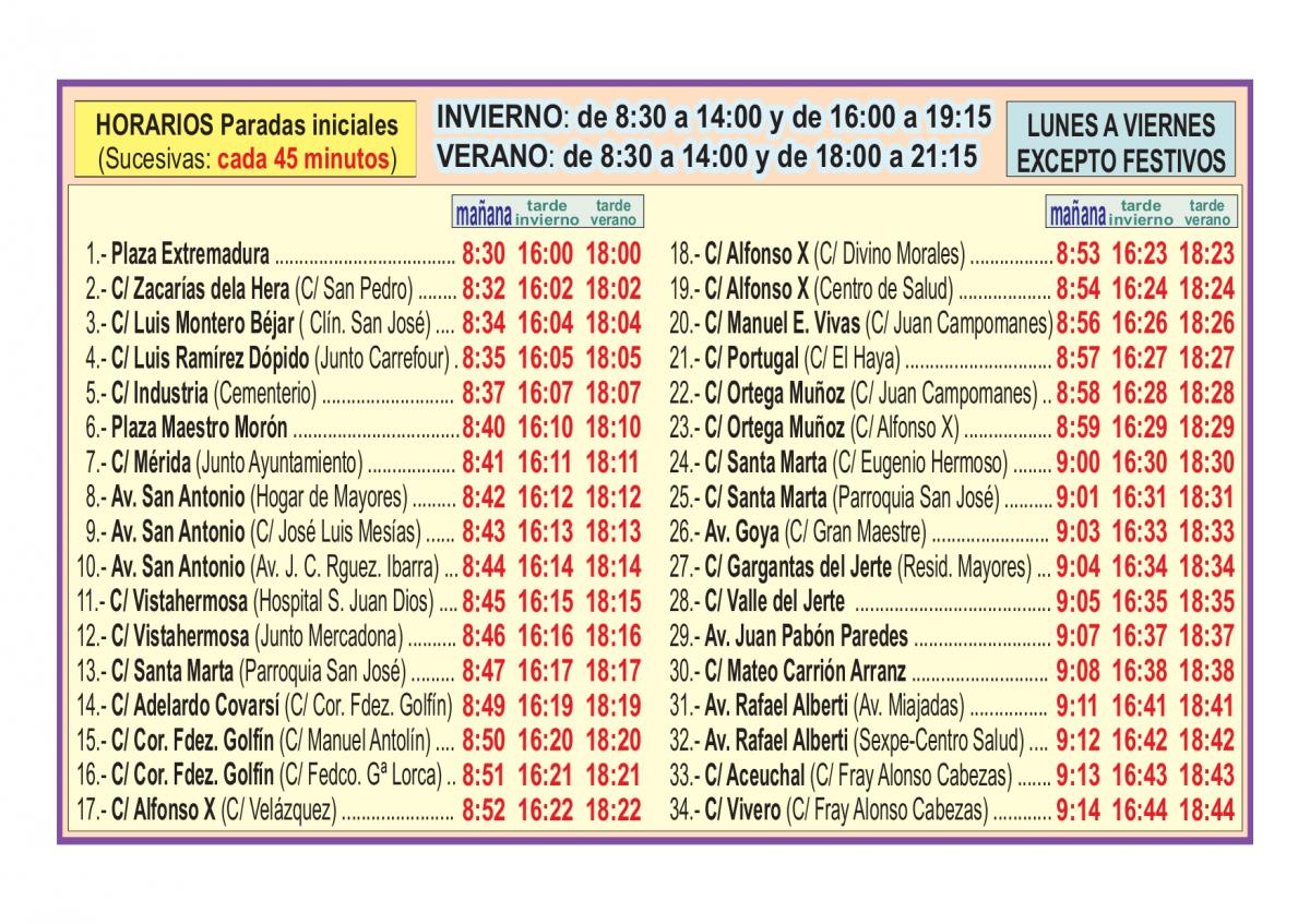 Habilitada una nueva parada en el recinto ferial para acceder al mercadillo de los viernes