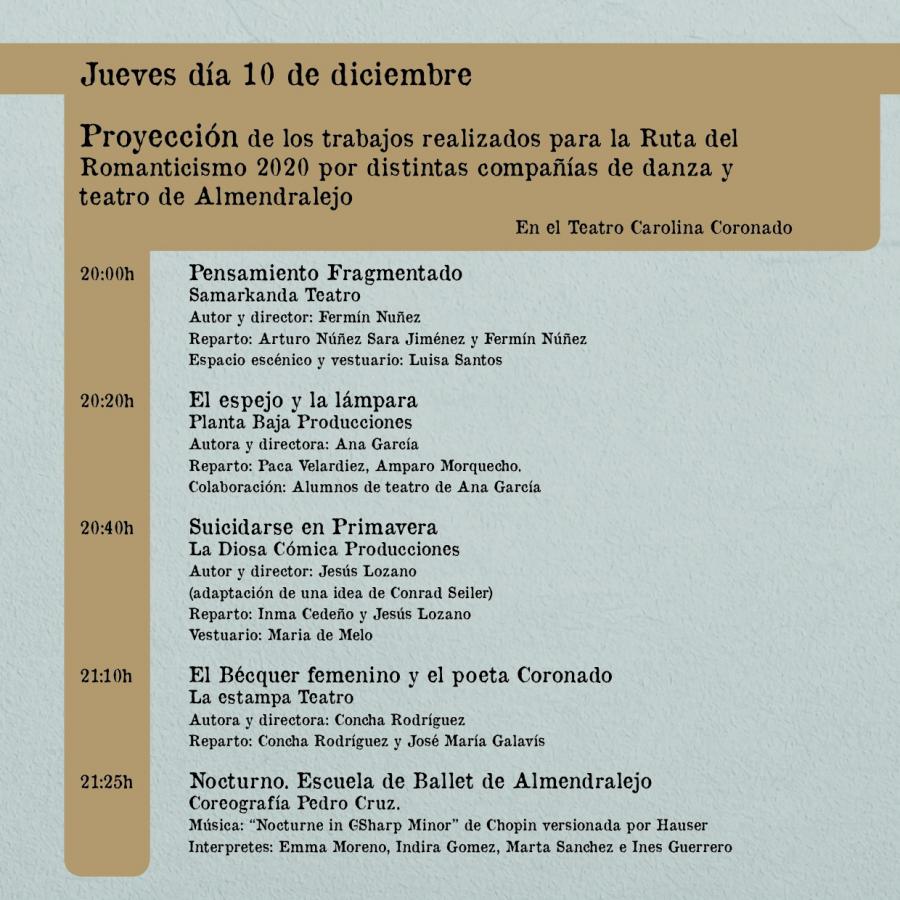 Actos programados para la celebración del bicentenario del nacimiento de Carolina Coronado