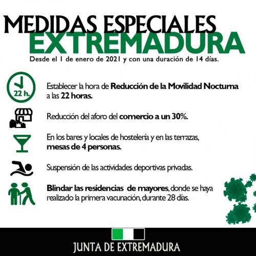 Medidas especiales en Extremadura de Alerta 4