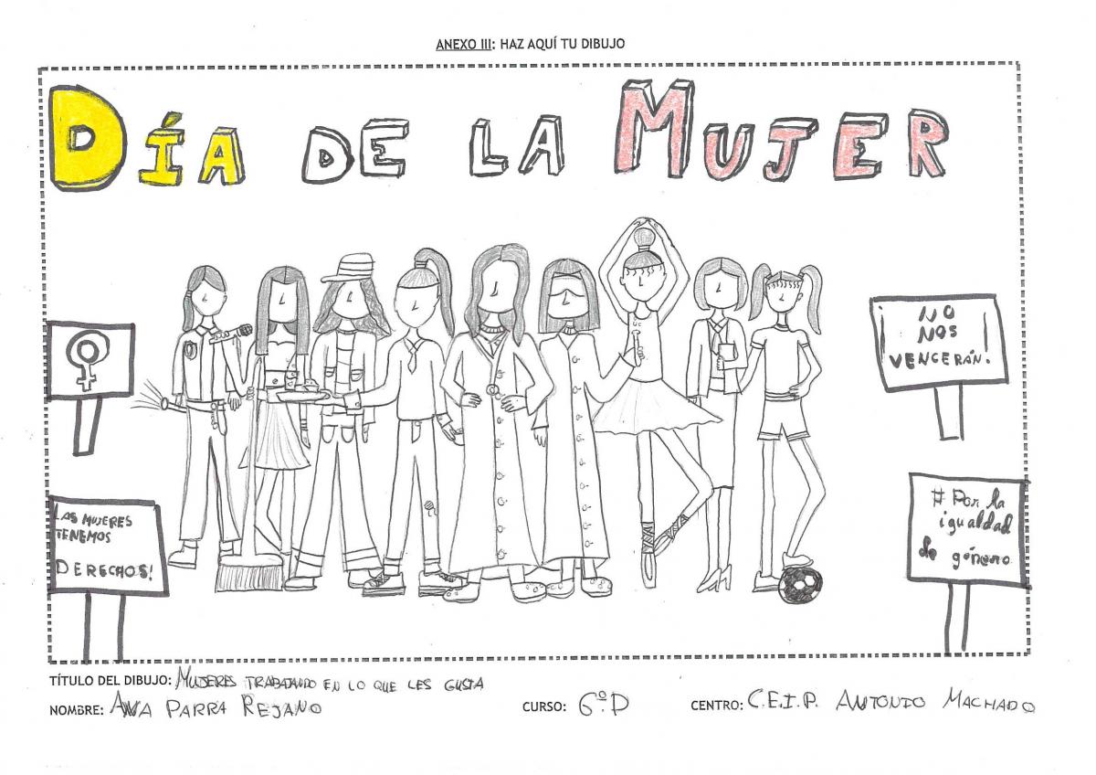 Candela Espinosa, del CEIP Montero de Espinosa, gana el concurso de dibujo del Día de la Mujer