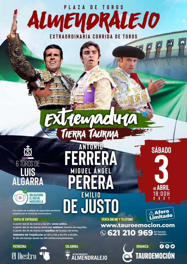 Almendralejo acoge el primer festejo taurino de la temporada en Extremadura