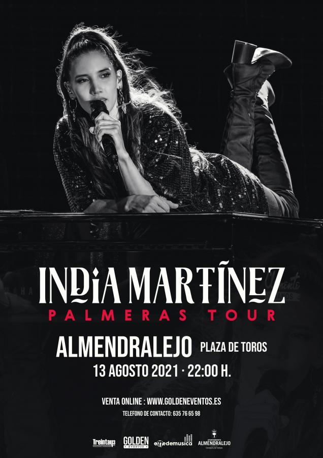 India Martínez actuará en la Plaza de Toros el 13 de agosto