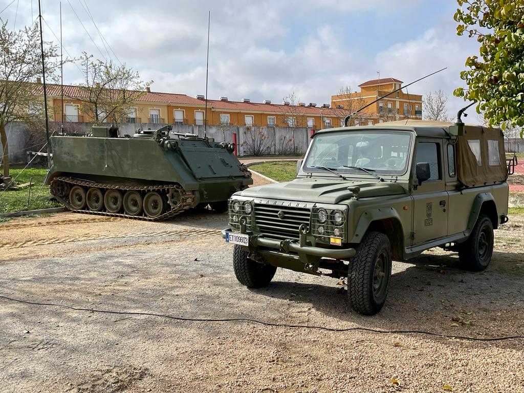 Militares del Batallón del Cuartel General XI en Bótoa realizan unos ejercicios tácticos de puestos de mando