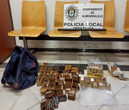 La Policía Local interviene 1.929 gramos de hachís y munición de armas