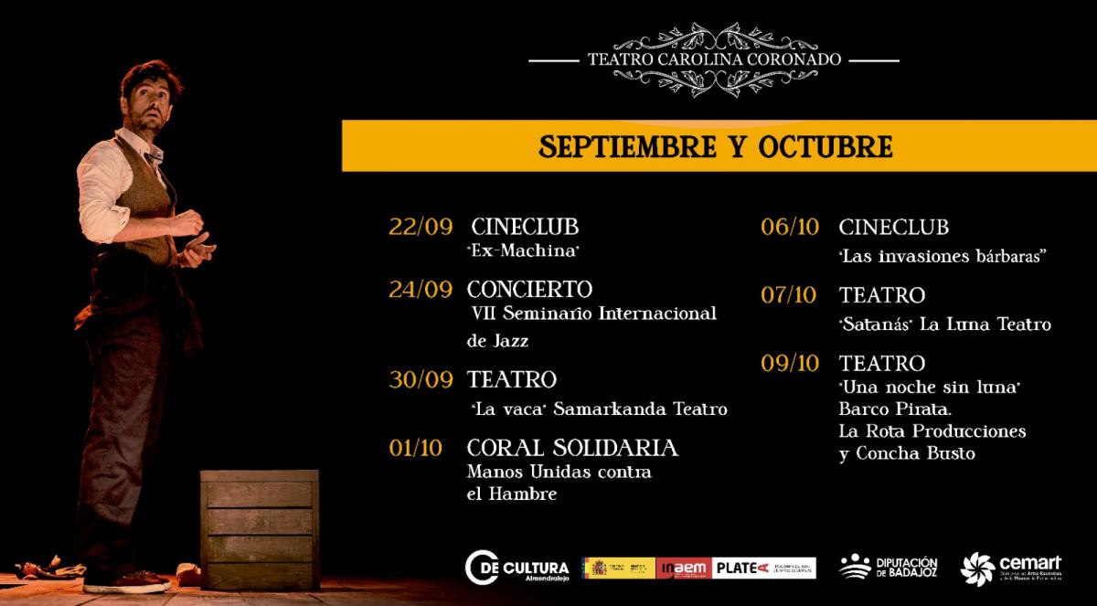 El Teatro Carolina Coronado se llena de danza, música, magia y cine en la programación de otoño