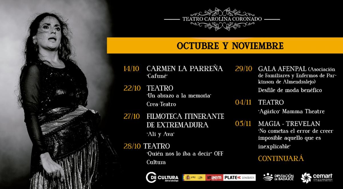 El Teatro Carolina Coronado se llena de danza, música, magia y cine en la programación de otoño