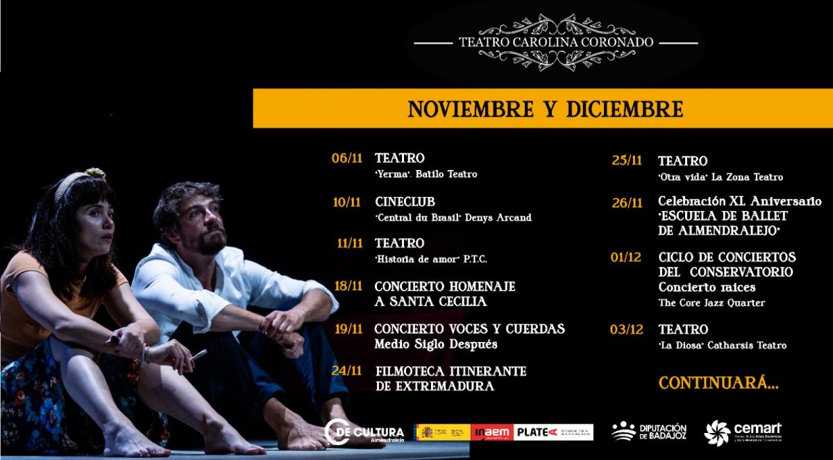 El Teatro Carolina Coronado se llena de danza, música, magia y cine en la programación de otoño