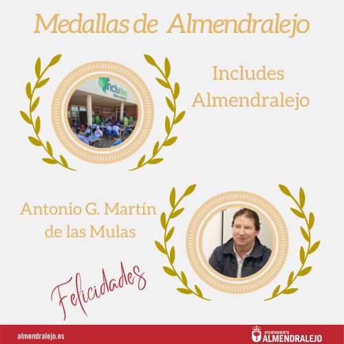 El Pleno aprobará la concesión de las Medallas de Almendralejo a Includes y a Antonio Mulas