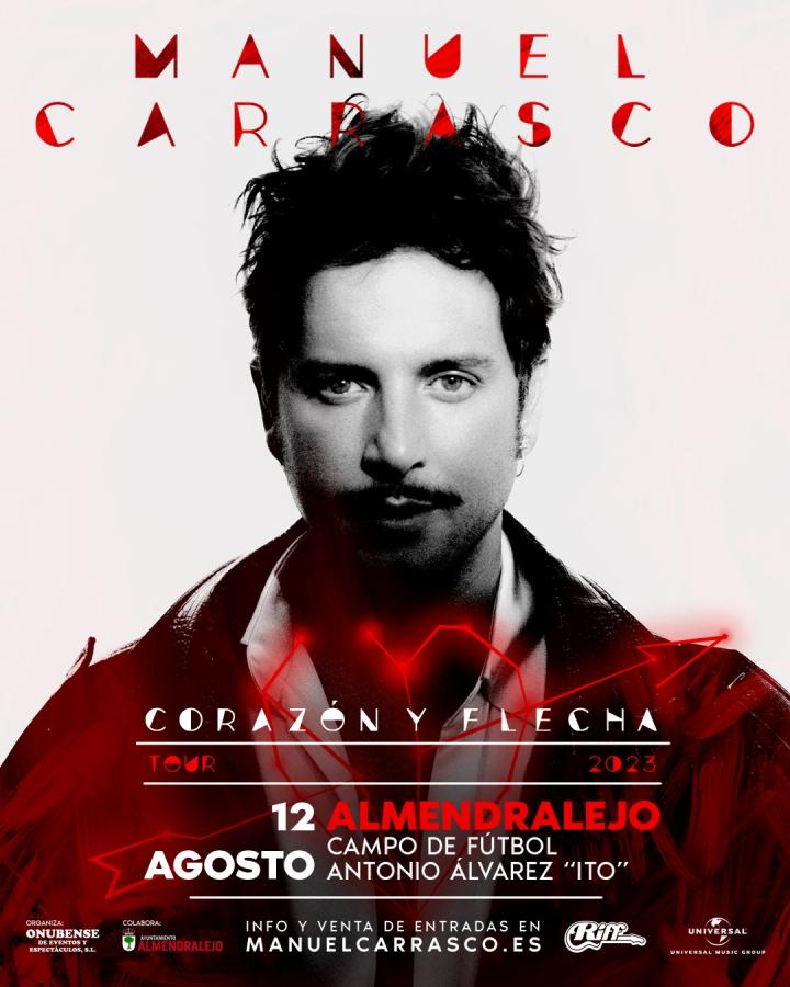 Manuel Carrasco en concierto en Almendralejo el 12 de agosto