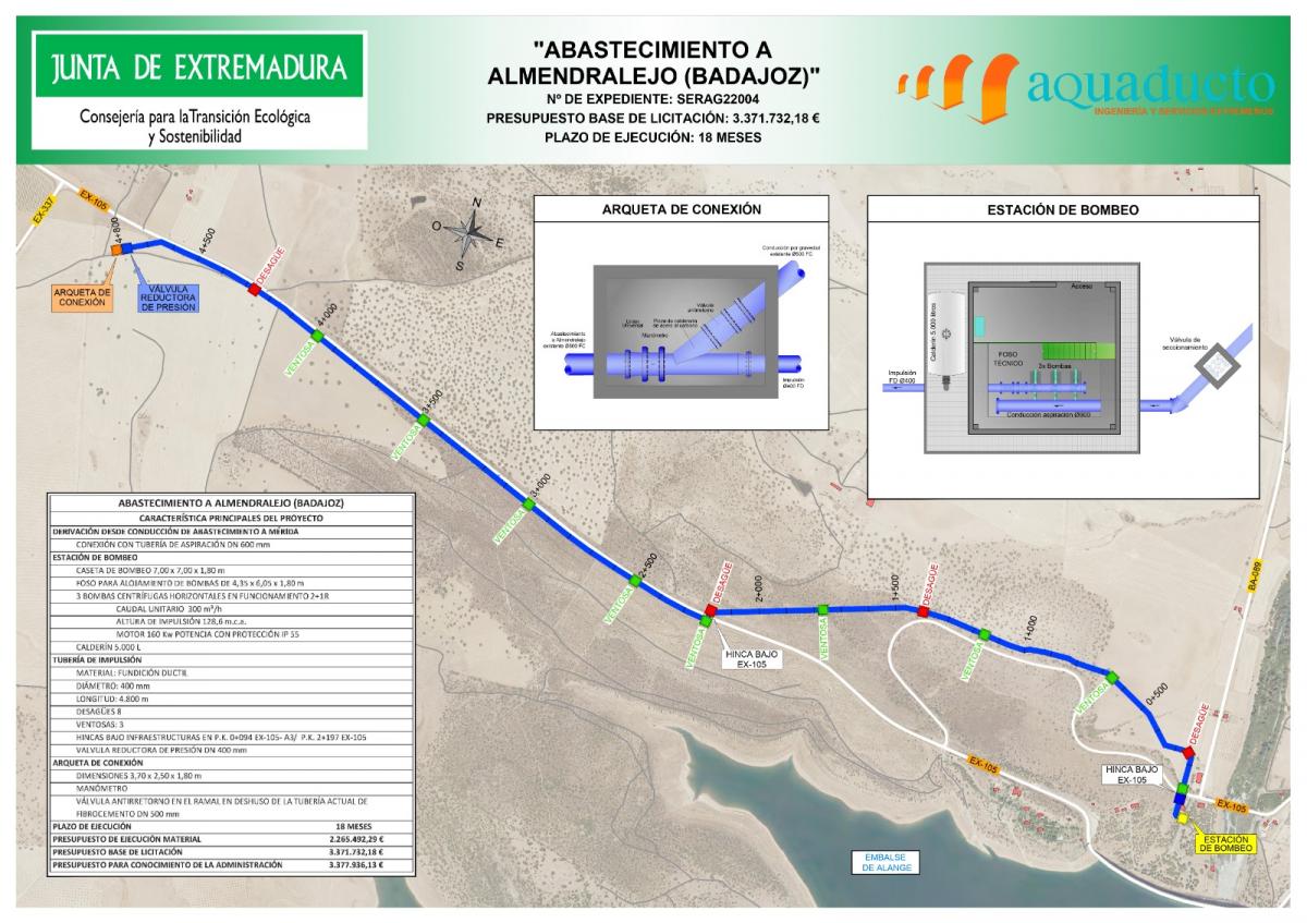 El alcalde presenta el proyecto de abastecimiento de agua desde Alange 