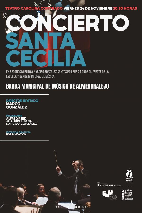El concierto de Santa Cecilia homenajeará los 25 años del director de la banda de música, Narciso González