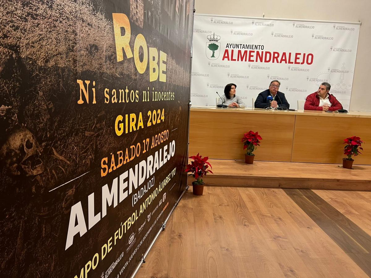 Robe actuará en Almendralejo el 17 de agosto en su gira 