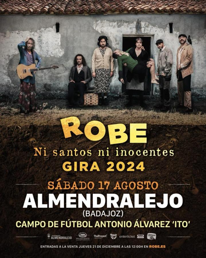 Robe actuará en Almendralejo el 17 de agosto en su gira 