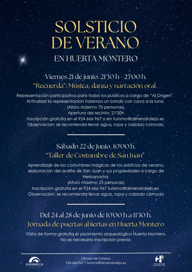 Almendralejo celebra este año el Solsticio de Verano en Huerta Montero con música, cava y observación de estrellas