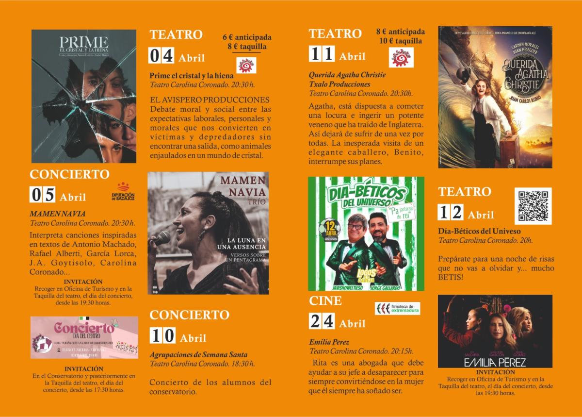 Domingo Cruz presenta la programación del mes de abril en el Teatro Carolina Coronado