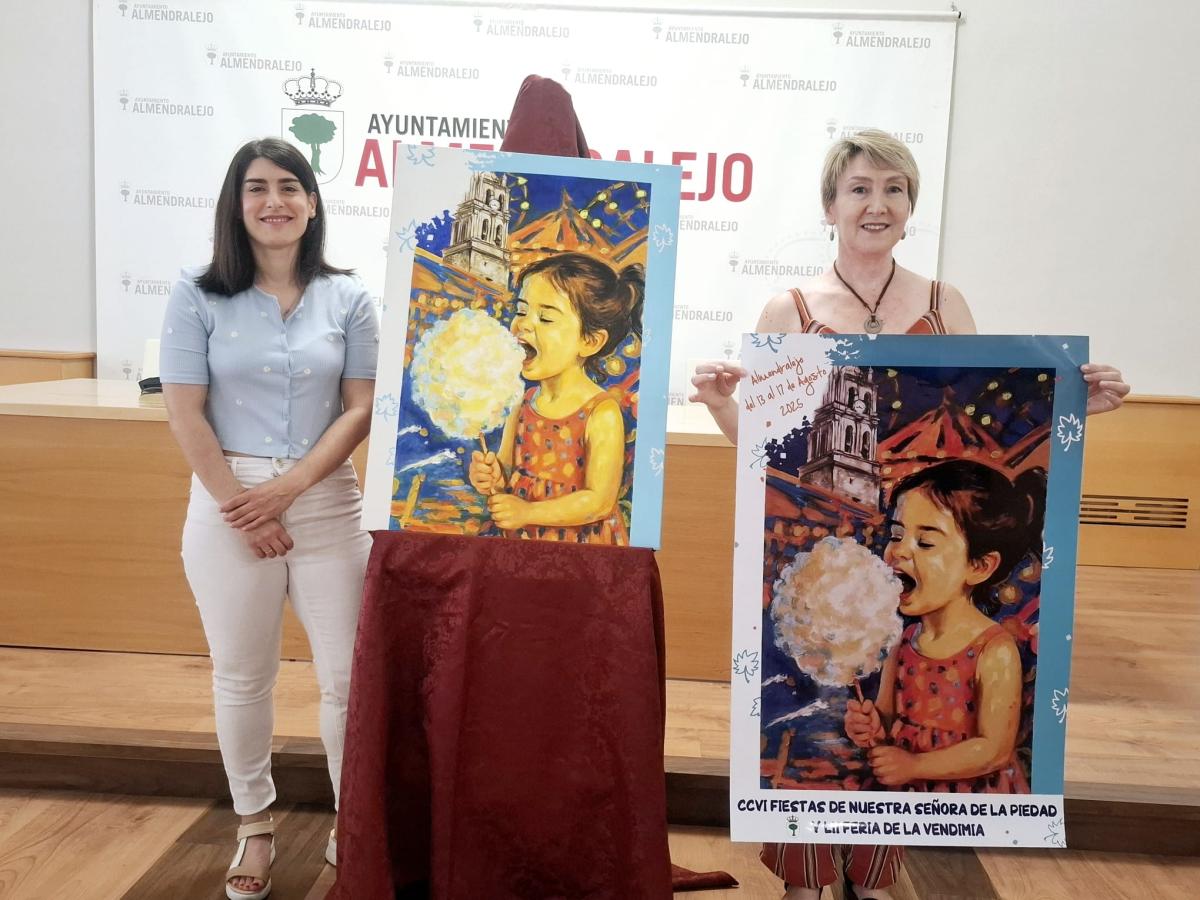 Festejos presenta el cartel anunciador de las Fiestas de la Piedad, obra de la artista local Pilar Fernández