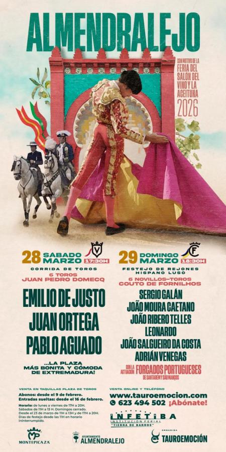 Almendralejo presenta los festejos taurinos de la Feria Gastronómica del 28 y 29 de marzo