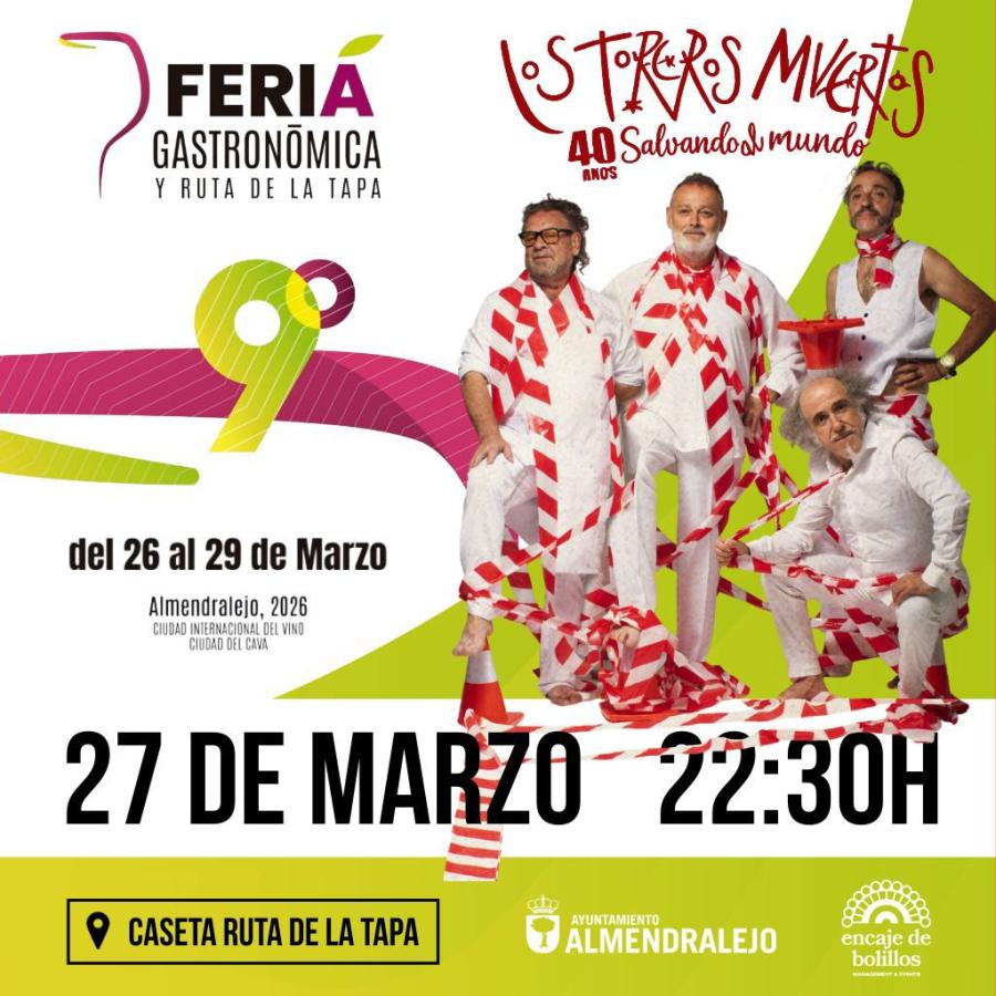 La Feria Gastronómica contará con conciertos de Bomberay, Los Toreros Muertos, José Mari Cachaba, Zapato Veloz y El Nini