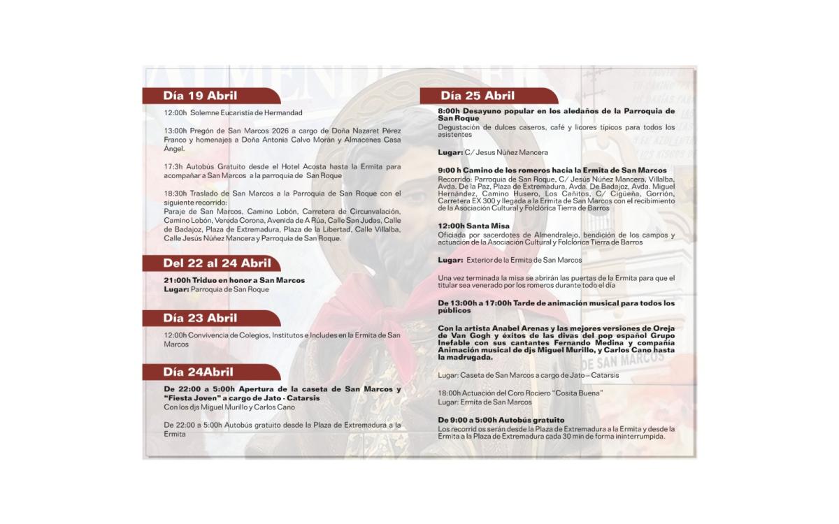 La concejala de Festejos y la Hermandad de San Marcos presentan la programación para la Romería del 25 de abril