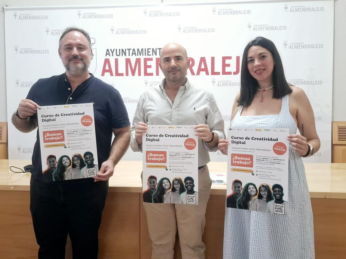 El Ayuntamiento presenta una nueva edición de Impulsa Empleo Joven en Almendralejo con formación en Creatividad Digital