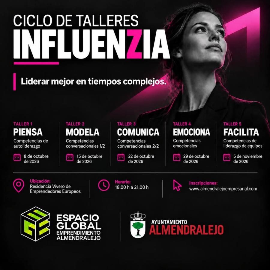 El Ayuntamiento impulsa el ciclo de talleres «INFLUENZIA» para fortalecer el liderazgo empresarial